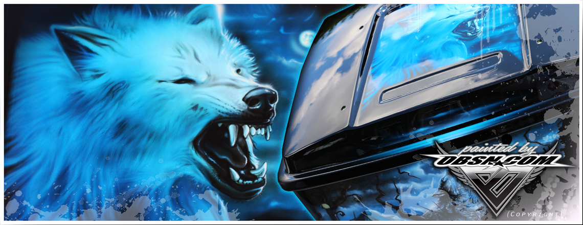 Wolf_auf_Harley_/_Koffer_Freihand_Airbrush_in_Blue_Candy_Auto_Air