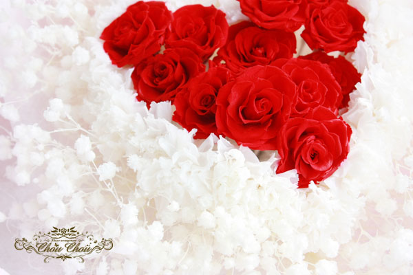ウェディング　結婚式　サプライズ　花束　二次会　プレゼント　12本の薔薇　プリザーブドフラワー
