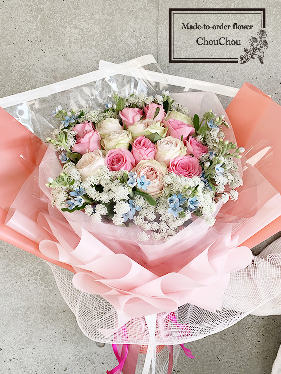 プロポーズ　生花の花束　ホテルミラコスタ へ　order no 230405