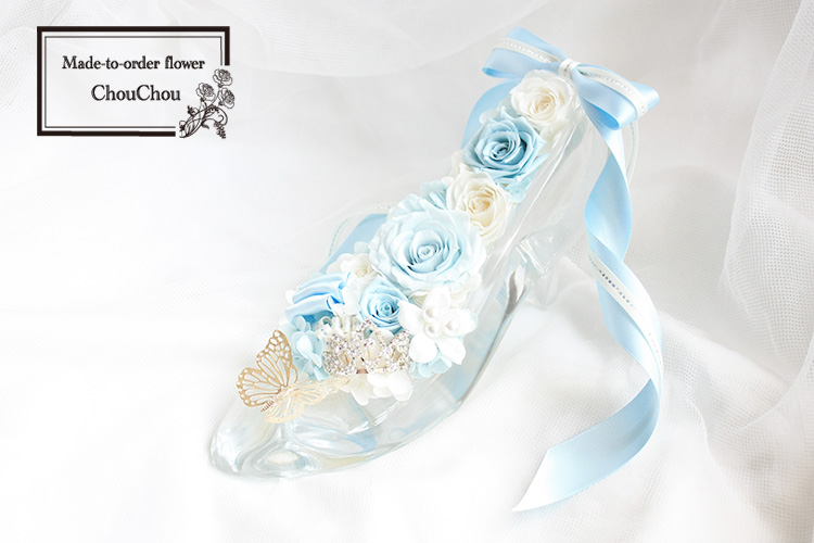 プロポーズ　ガラスの靴アレンジ&21本の赤薔薇の花束　order no 221103