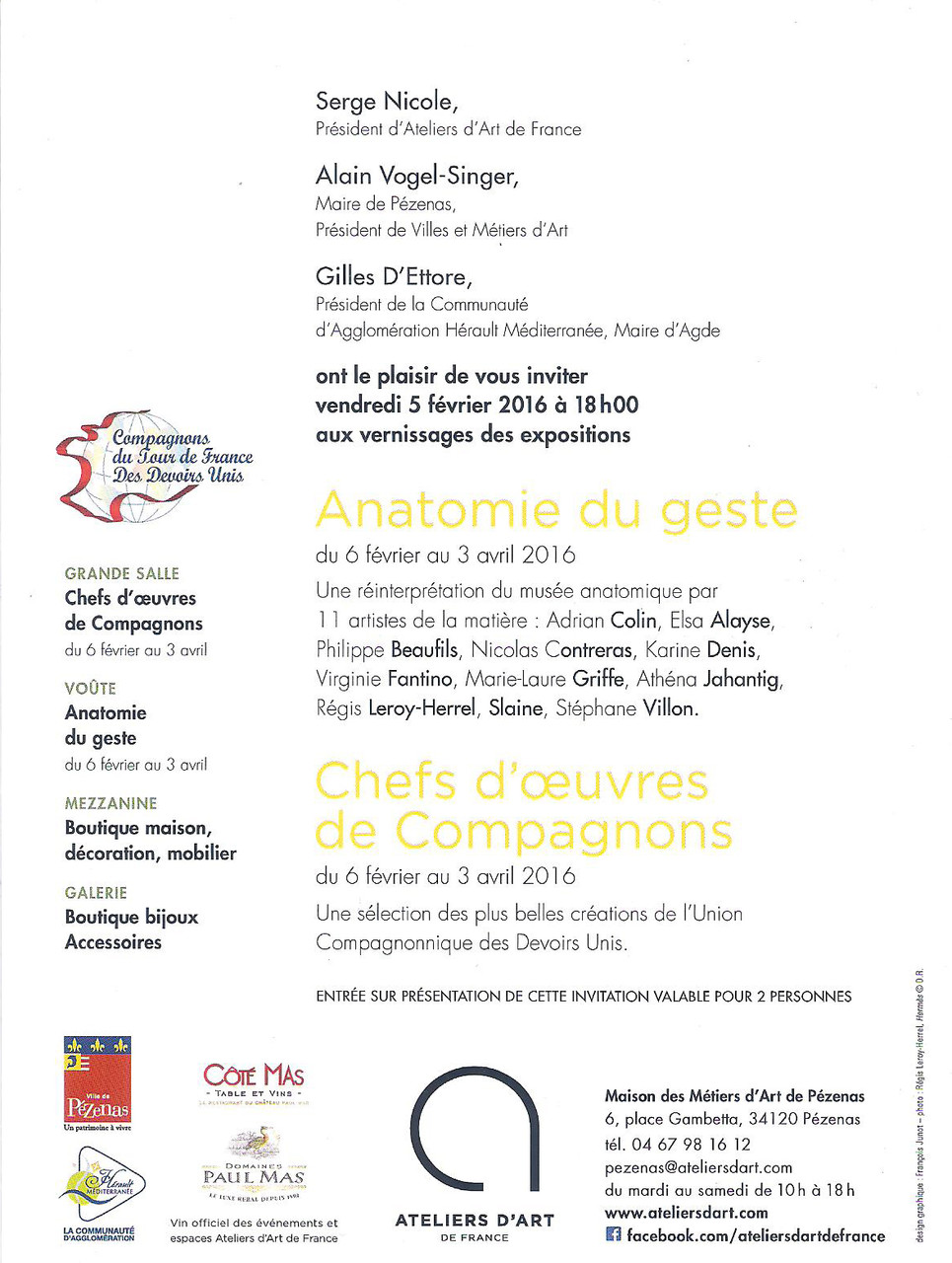 Exposition "Anatomie" organisée par les Ateliers d'Art de France