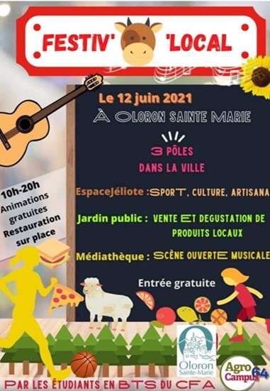 Festiv-O-Local avec les étudiants BTS du Lycée Agricole de Soeix d'Oloron et participation de L'ACCOB à Jéliotte qui a des infos à communiquer !