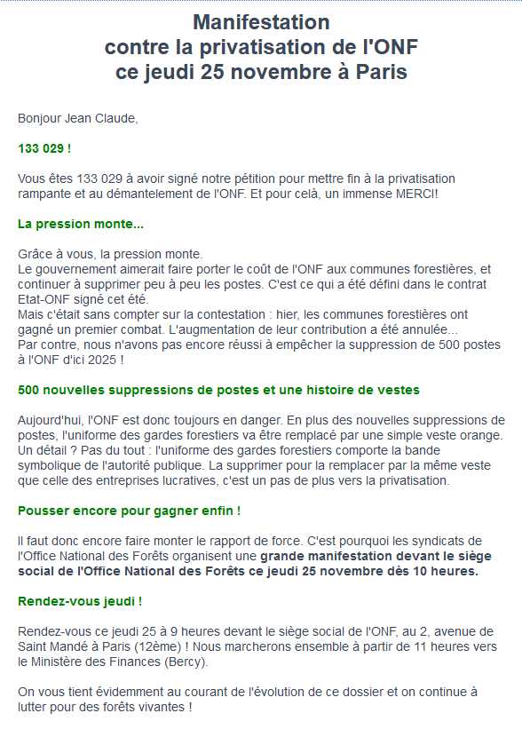 Dans les Pyrénées (64) l'association de défense de l'environnement l'ACCOB appelle à manifester pour soutenir les agents ONF