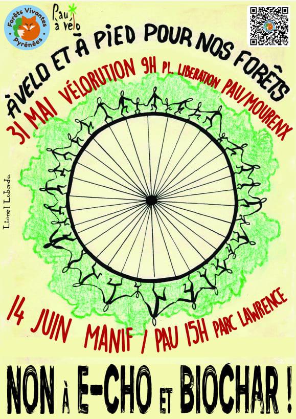 En vélo le 31 mai et à Pau dans les rues le 14 juin, venez montrer votre opposition au Projet désastreux E-CHO ave l'association ACCOB