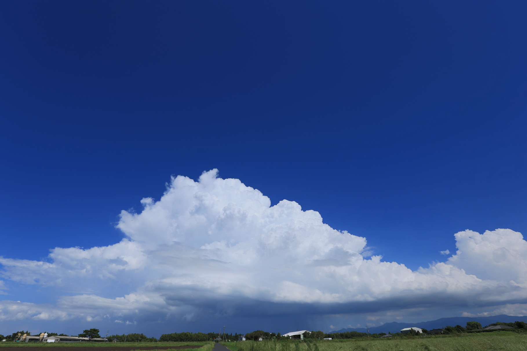 積乱雲が局所的に雨を降らせています。