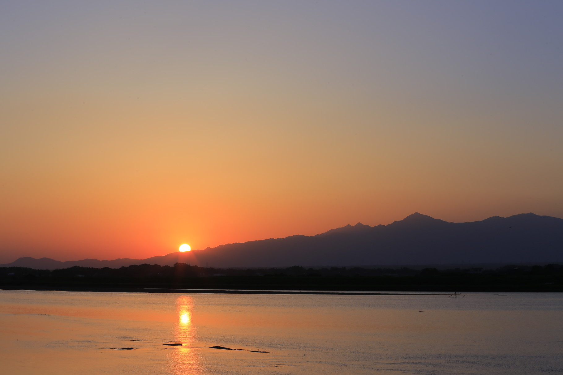 第二有明橋から望む沈みゆく夕陽