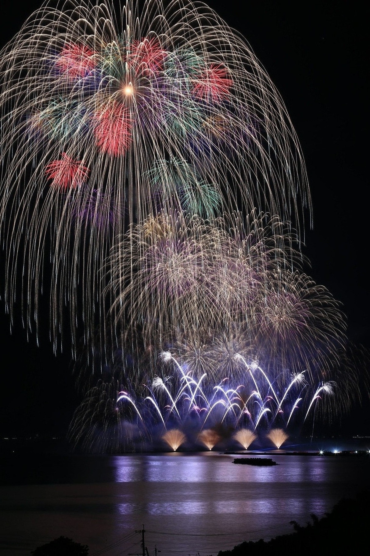 かのや夏祭り納涼花火大会フィナーレ(鹿屋市古江港)
