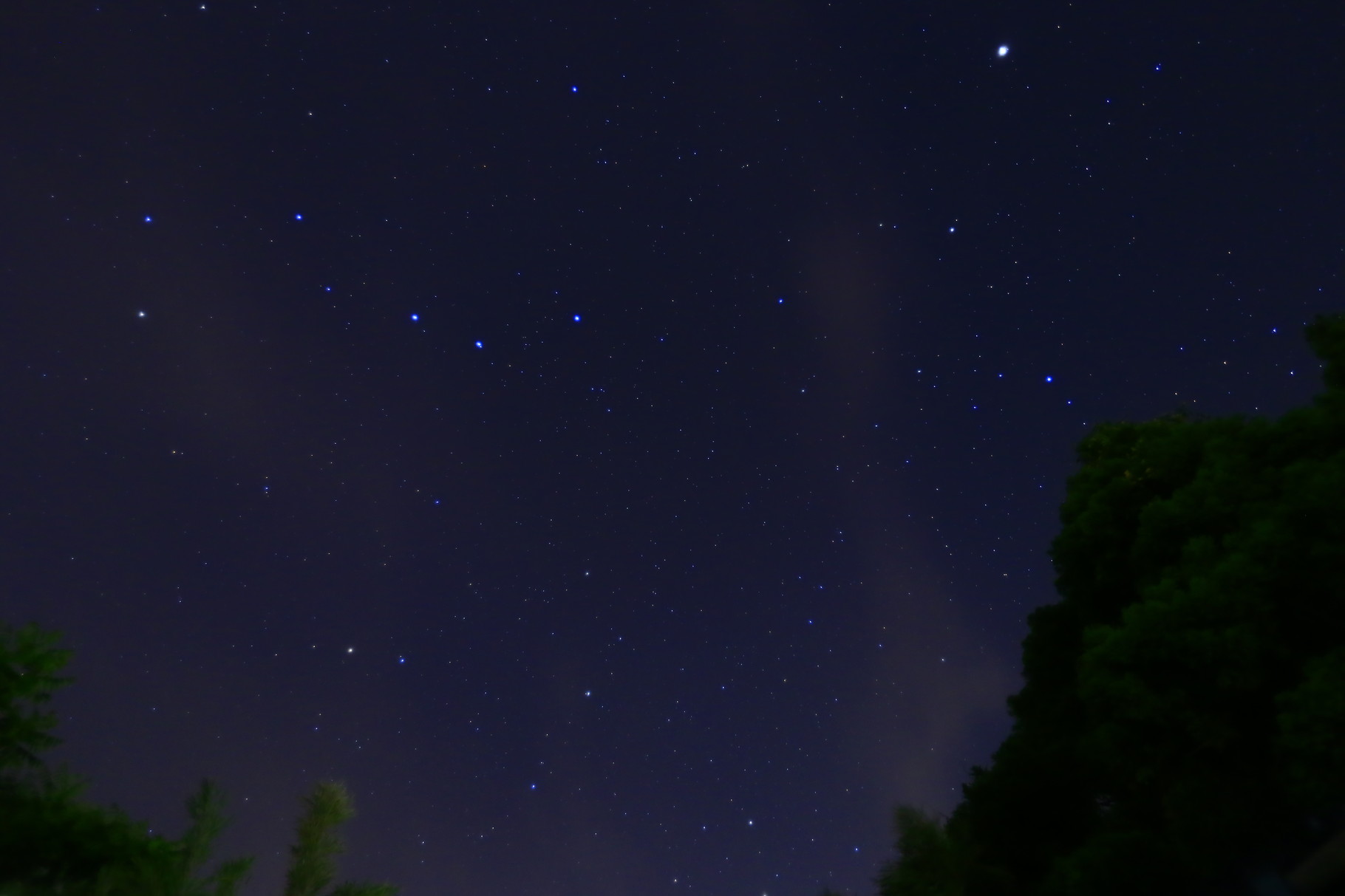 5月の夜空に煌めく北斗七星（画面左上）