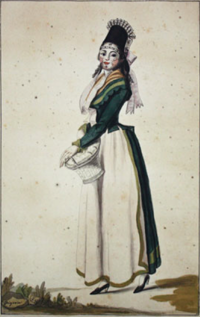 Bürgerin in Schweinfurter Tracht. Aquarell - 1798