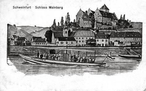 Dampfer Prinz Luitpold im Jahre 1917 vor Schloß Mainberg