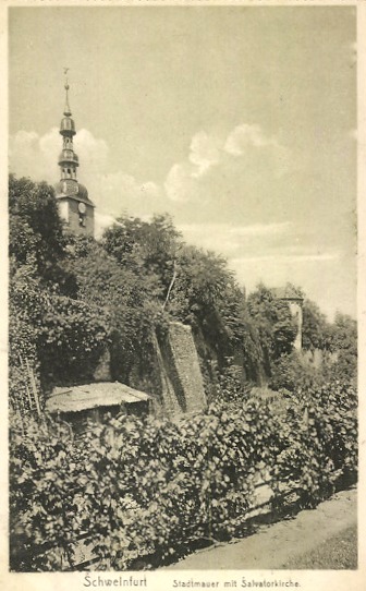 Stadtmauer mit Salvatorkirche 1910