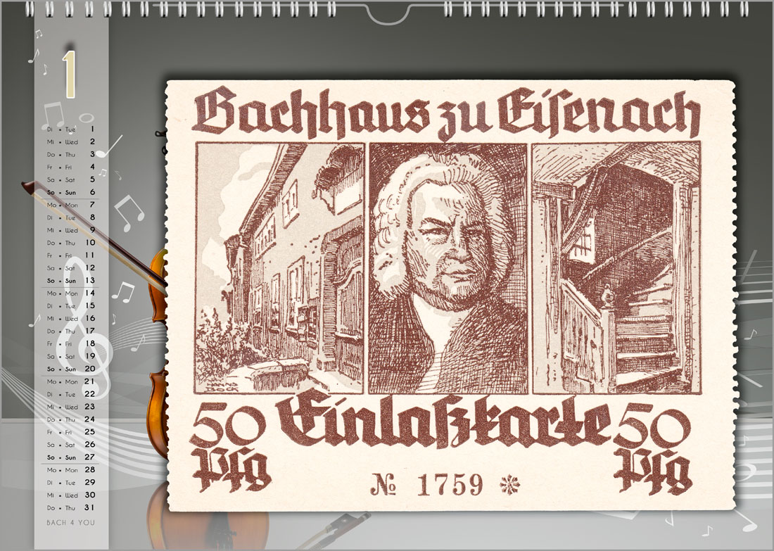The Bach Calendar, a music calendar and a music gift.