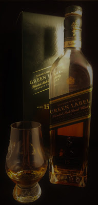 Johnnie Walker 15 Jahre Green Label Flasche und Verpackung