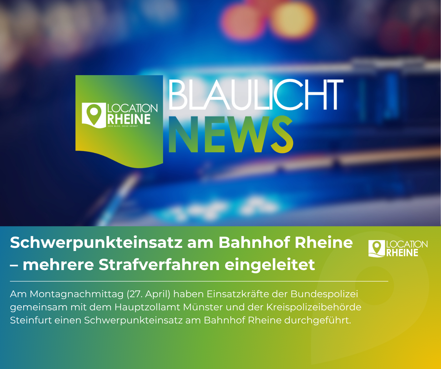 Schwerpunkteinsatz am Bahnhof Rheine – mehrere Strafverfahren eingeleitet