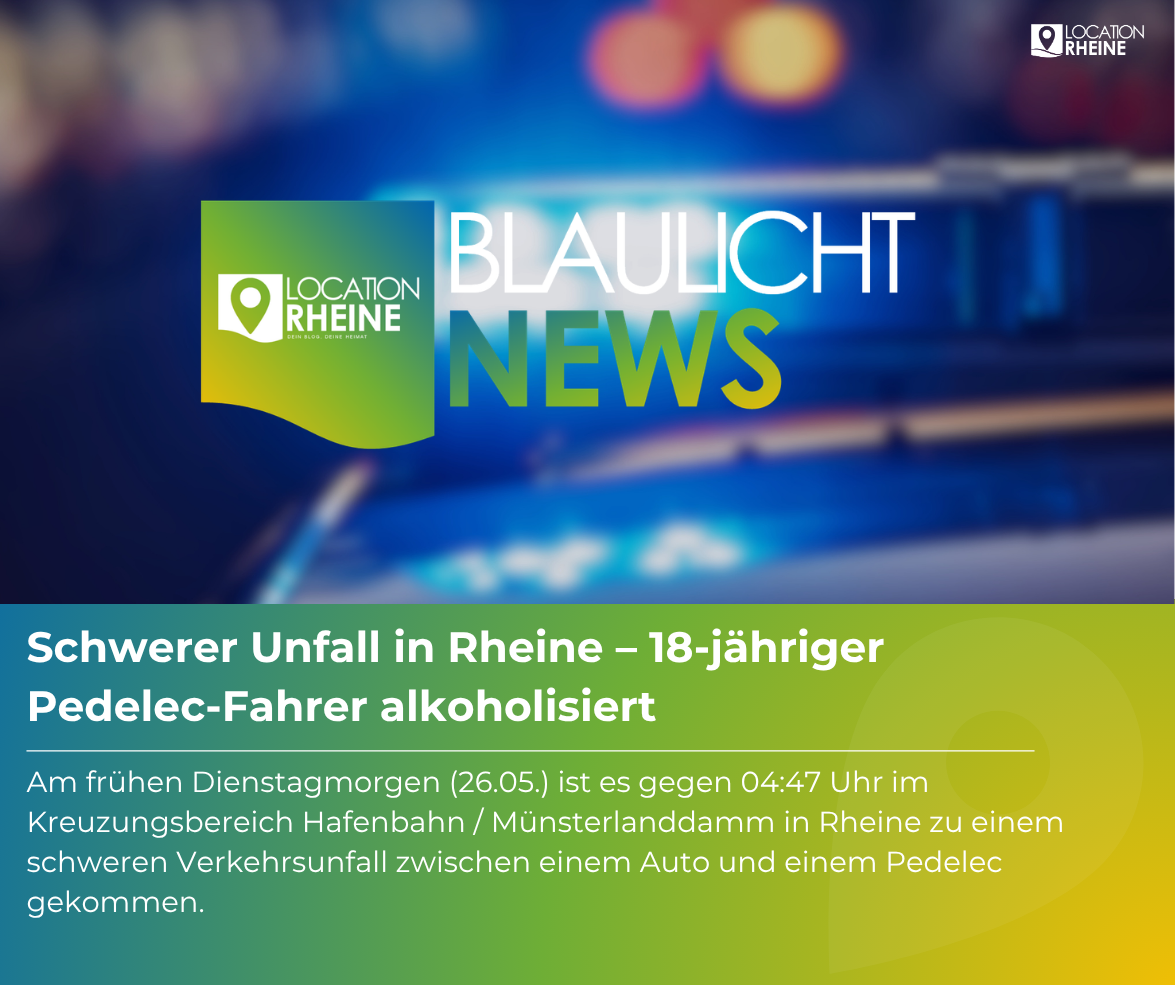 Schwerer Unfall in Rheine – 18-jähriger Pedelec-Fahrer alkoholisiert