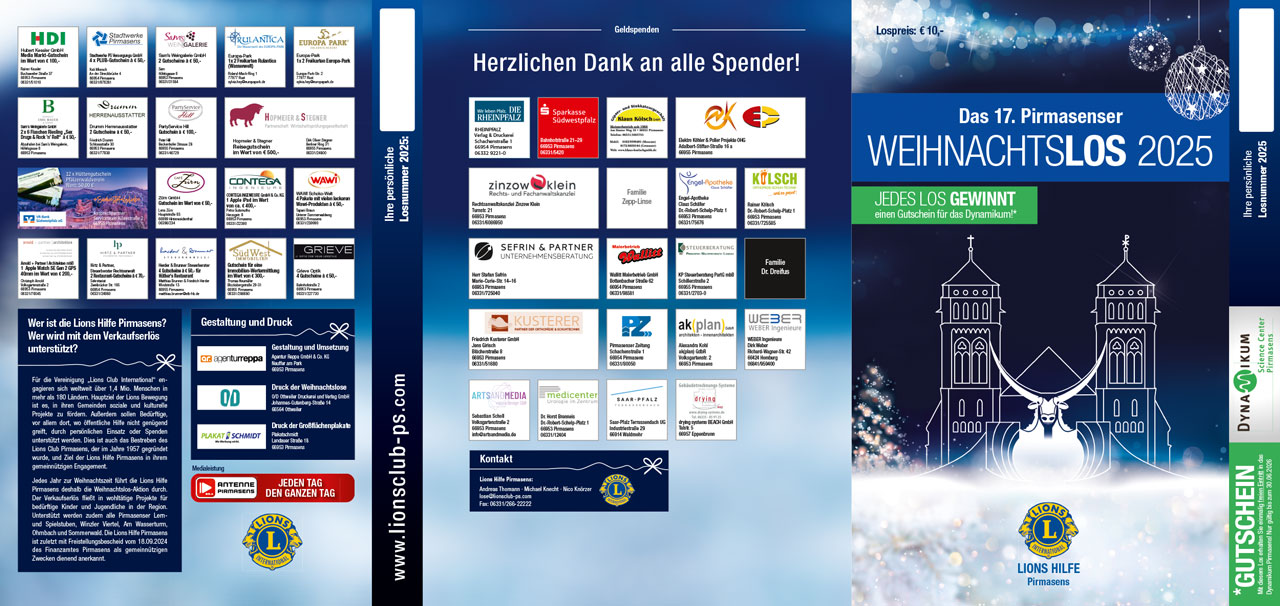 Lionsclub Pirmasens Weihnachtslos 2025 Außenseite