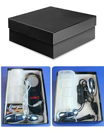 Black leatherette storage box