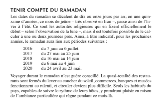 Extrait du guide "Découverte Iran" aux Editions Olizane à Genève