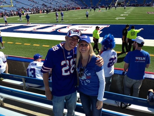 At my first NFL football game with RJ. 