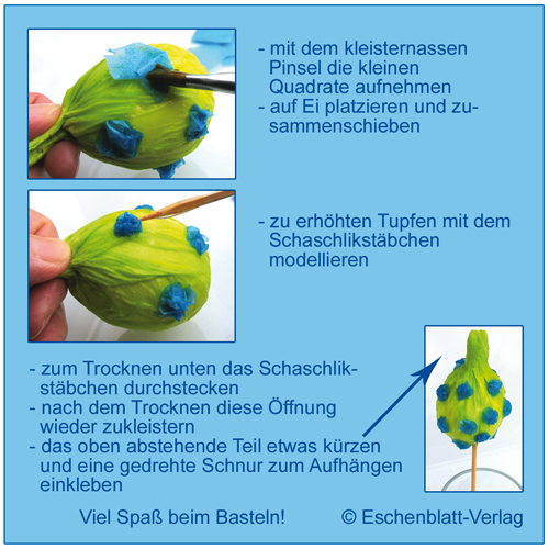 Ostereier mit unifarbigen Servietten gestalten 3