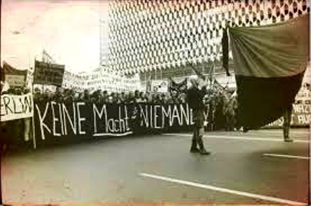 Venstreradikal, autonom blok i den største oppositionel demonstration i DDR, Berlin 1989