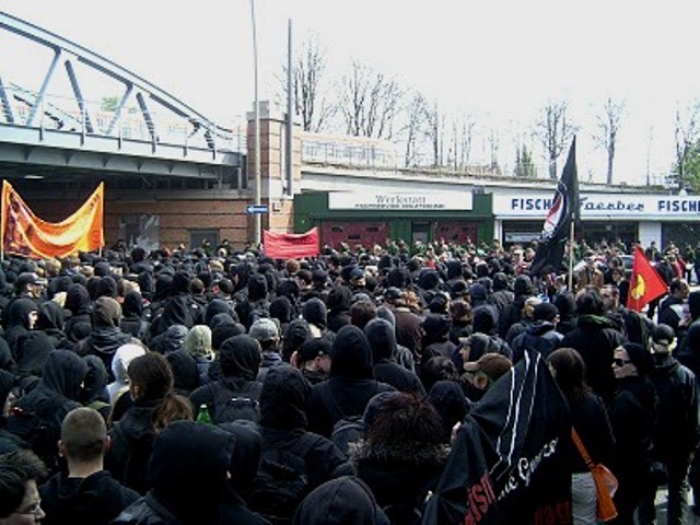 autonom antifa-demo i Berlin