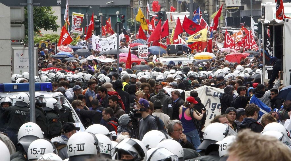 Blockupy-demonstration i Frankfurt a.m.