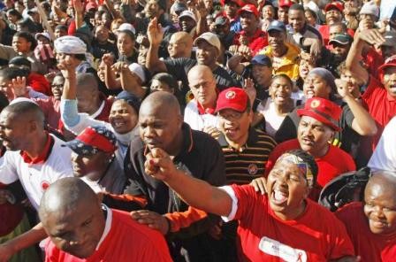 Strejkedemo i Johannesburg