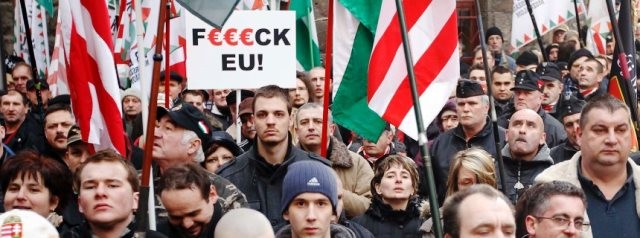 Det fascistiske parti 'Jobbik' på gaden i Ungarns hovedstad Budapest