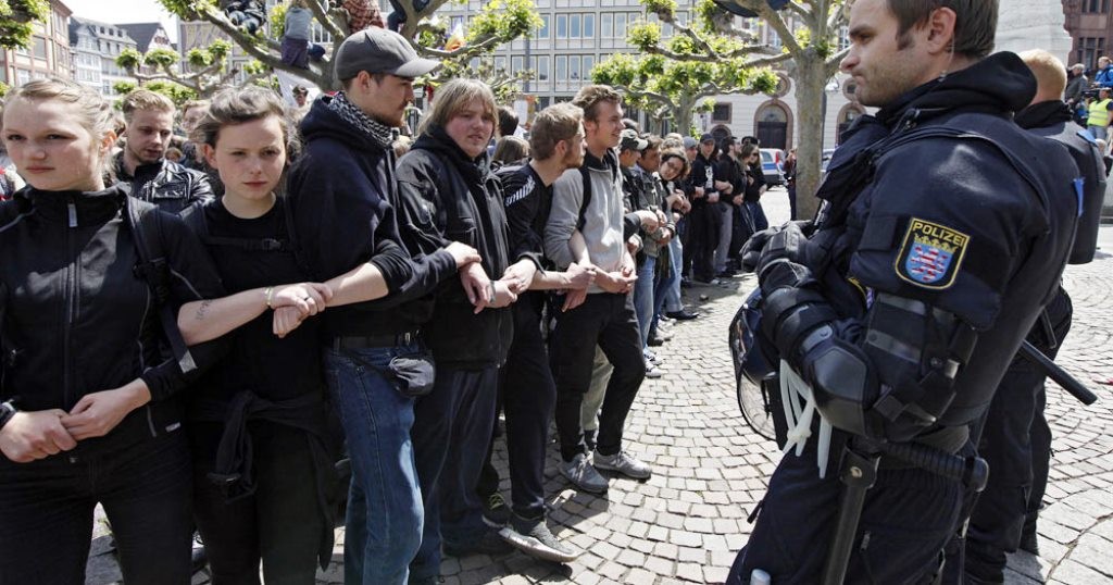 Blockupy-demonstration i Frankfurt a.m.