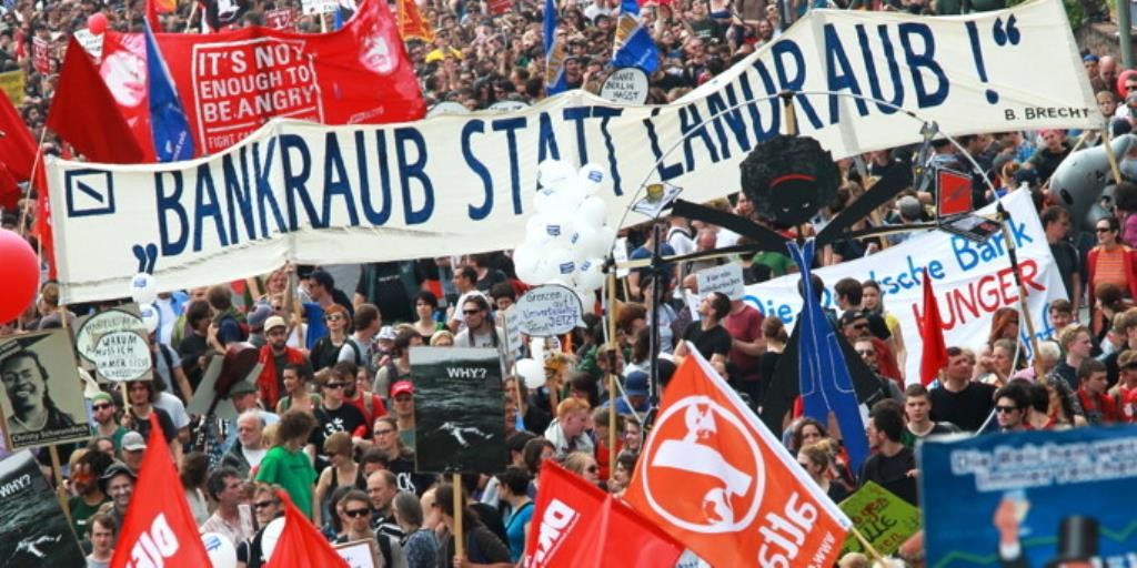 Blockupy-demonstration i Frankfurt a.m.