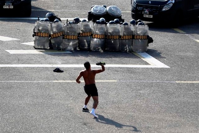 Sammenstød med riotpolitiet i Rio de Janeiro, sommer 2013