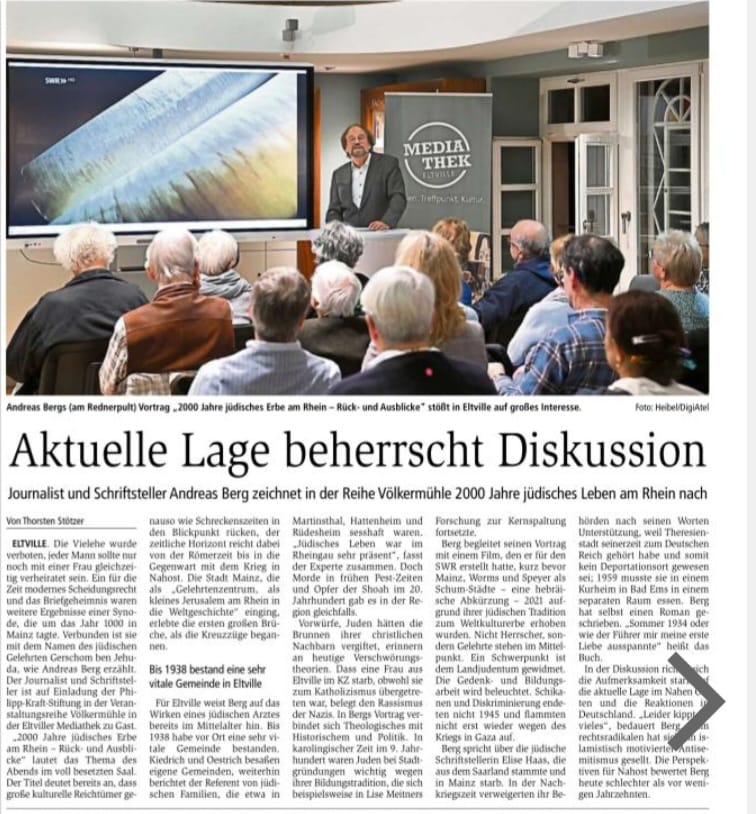 1. November 2024: Wiesbadener Kurier, Völkermühle - der Talk, Andreas Berg