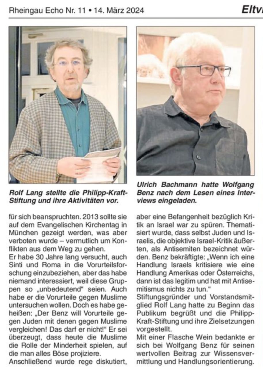 14. März 2024: Rheingau Echo, Völkermühle - der Talk, Antisemitismus2