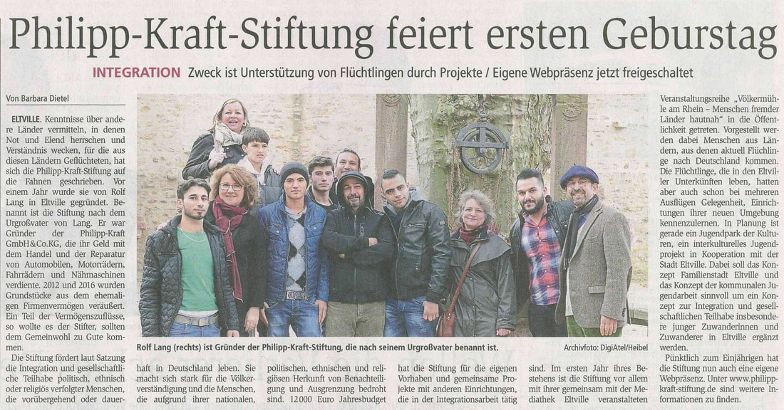 01.09.2016  Wiesbadener Kurier 1 Jahr Philipp-Kraft-Stiftung 