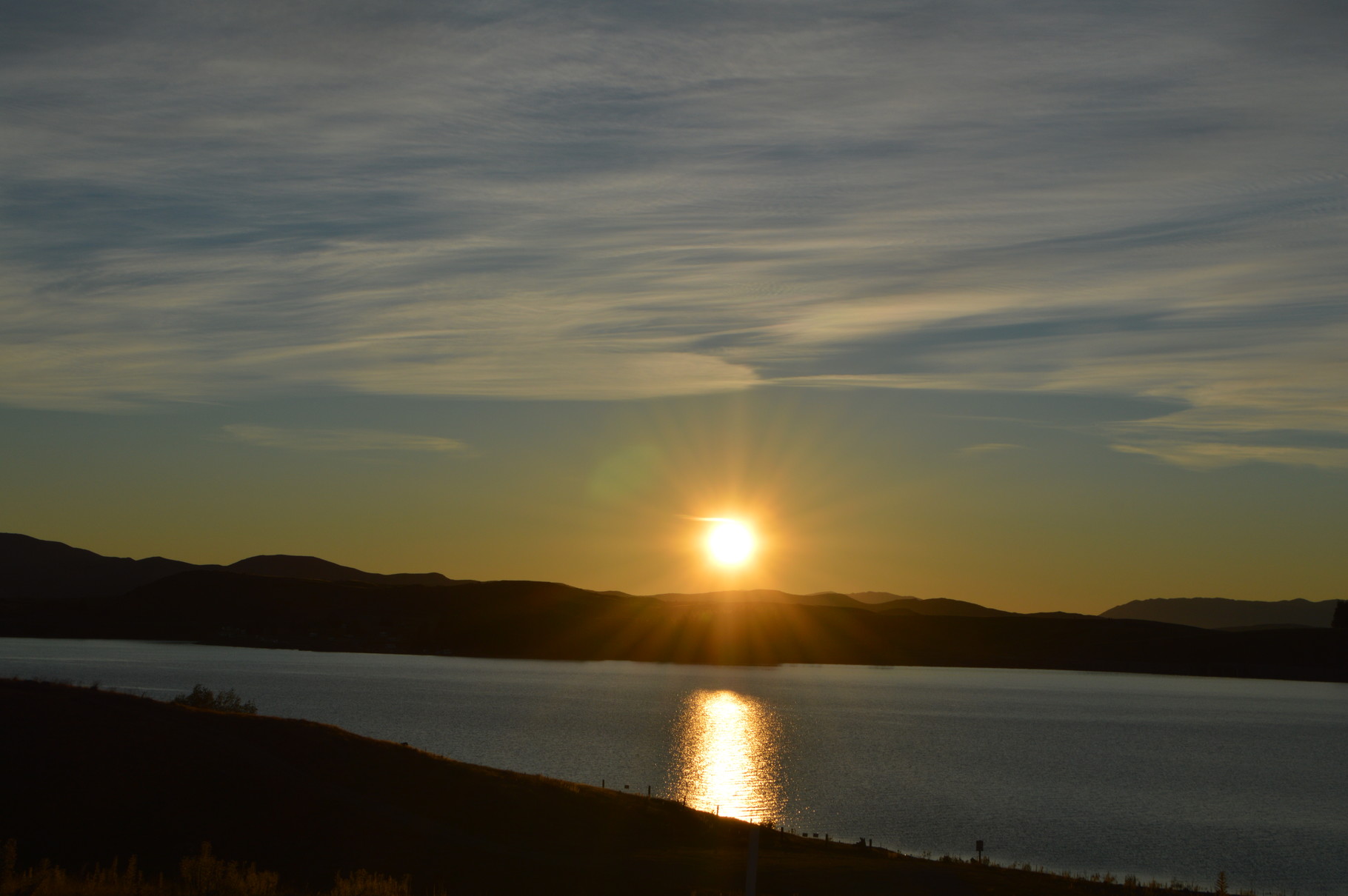 De Sonneuufgang am Lake Pukaki