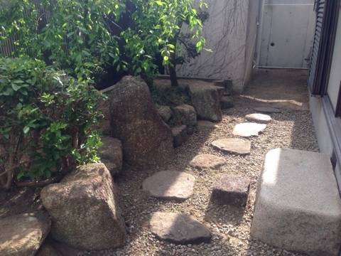 草引きと庭木のお手入れ　後