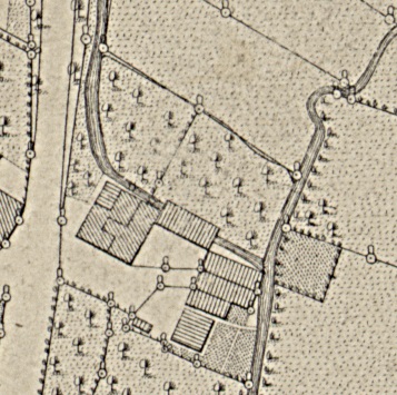 Katasterkarte von 1875 - die Grumbach floß vom heutigen Parkplatz ganz nah neben der RuhlaerStr. bis zur Obermühle und hatte das Mühlenrad im Mühlengebäude angetrieben....