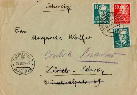 Brief von der SBZ 1949 in die Schweiz