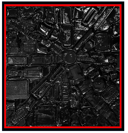 Abstract map of Paris near Charles de Gaulle Etoile made from recycled plastic materials