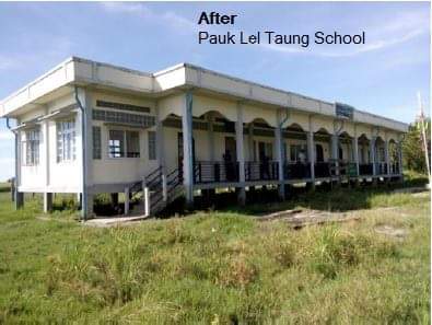 BAJの支援する「Pauk Lel Taung School」のBAJによる支援後(BAJのHPから引用)