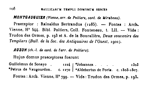 Léonard - " Gallicarum Templi domorum series "  - 1930 extrait Auzon