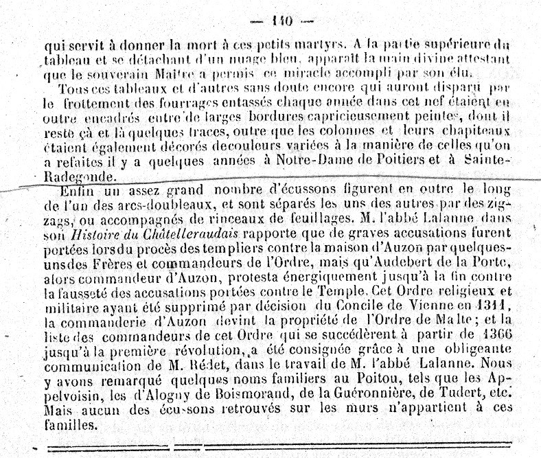 Longuemar 1881 " Anciennes fresques des églises du Poitou " p.140