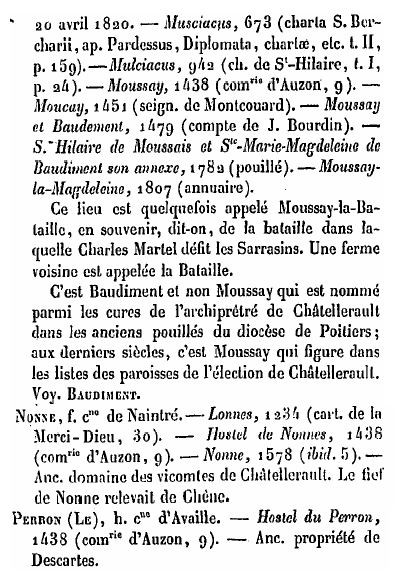 Rédet 1881 " Dictionnaire topographique de la Vienne " citations de la Commanderie d'Auzon