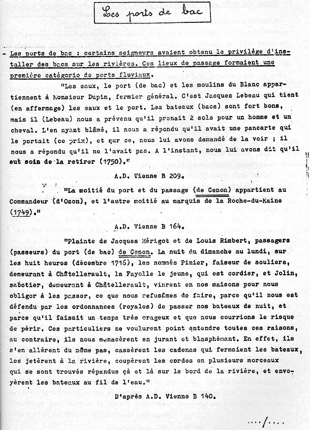Classe de Mme Pauly - Cenon entre Vienne et Clain - 1983 - Navigation sur les grandes rivières du Poitou