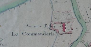 La commanderie d'Auzon sur le cadastre napoléonien