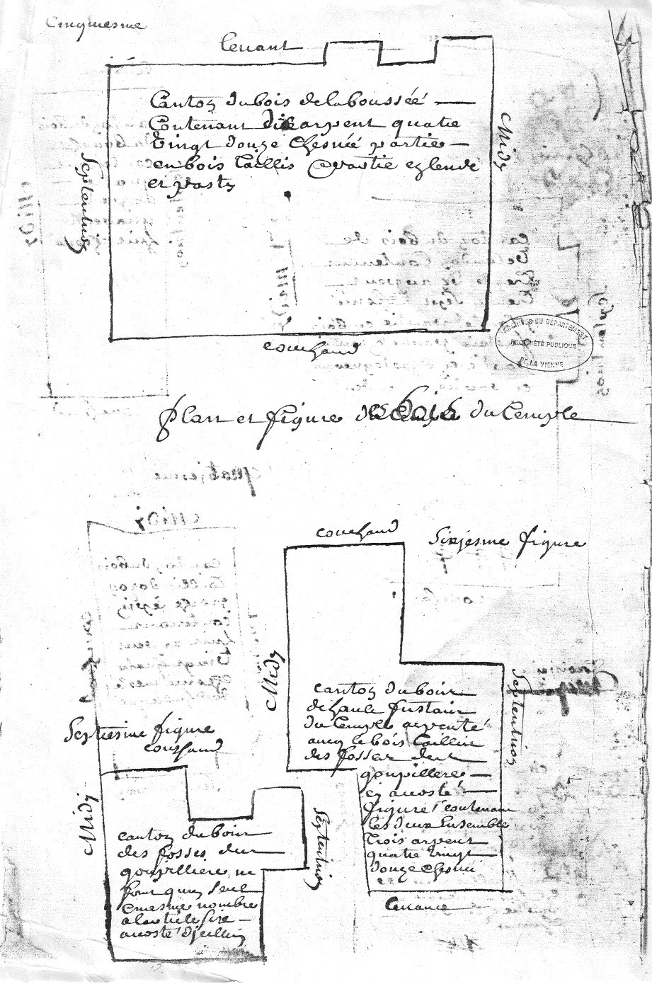 1729 - Plans des bois de la commanderie d'Auzon  - D’Allogny de la Groie Figures 5, 6 et 7 