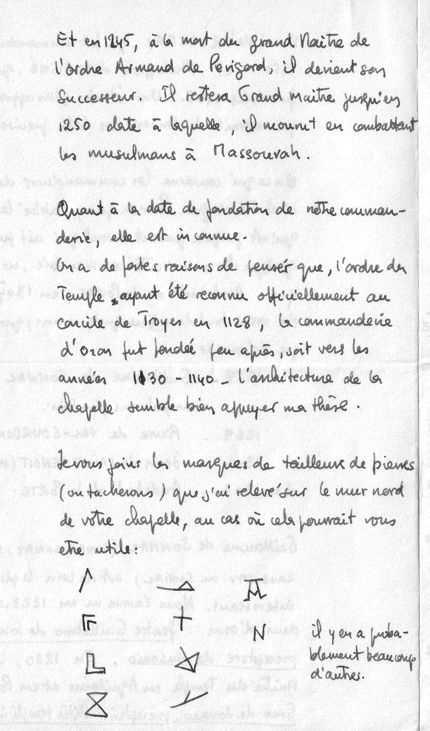 Recherches Michel Turquois aux Archives de la Vienne - 1965