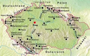 Landkarte Tschechische Republik