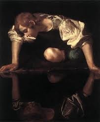 Caravaggio, Narciso. Óleo sobre lienzo, 112 x 92 cm. Galleria Nazionale d'Arte Antica, Palacio Corsini. 1599